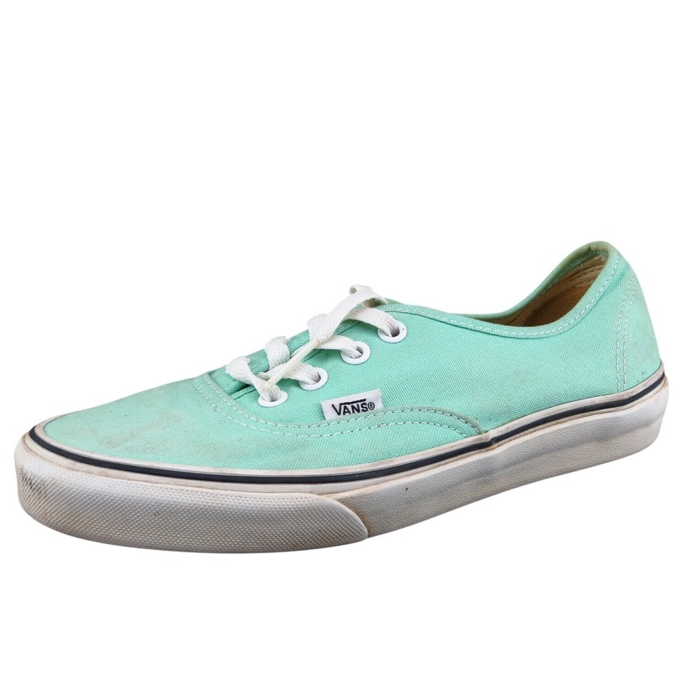 VANS Women Sz 7 M Green Lace‎ Up Fashion Sneakers Fabric Shoe